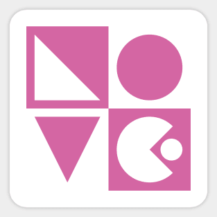 Geometric LOVE in two colors Sticker